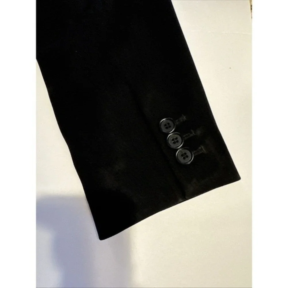 Calvin Klein Womens Black 3Button Tailored Blazer Jacket Size 4 Triacetate Blend